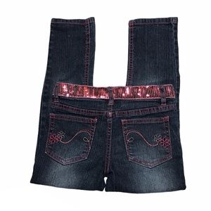 Girl’s Squeeze Sequin Straight Leg Jeans